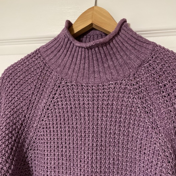 American Eagle Dreamspun cropped mockneck sweater purple XS - Picture 9 of 12